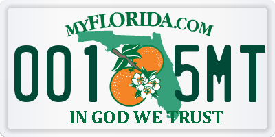 FL license plate 0015MT