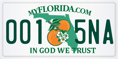 FL license plate 0015NA