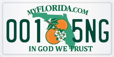 FL license plate 0015NG