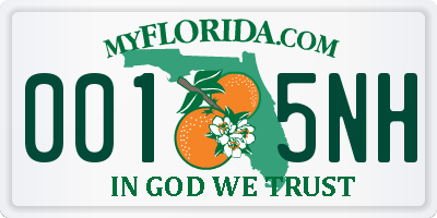 FL license plate 0015NH