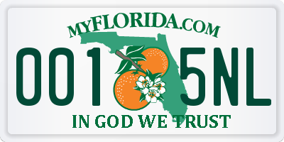 FL license plate 0015NL