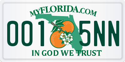 FL license plate 0015NN