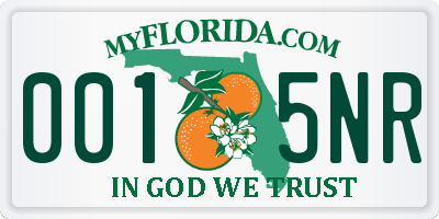 FL license plate 0015NR