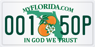 FL license plate 0015OP