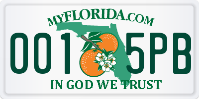 FL license plate 0015PB