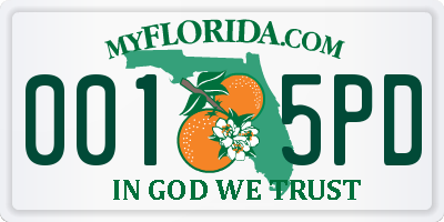 FL license plate 0015PD