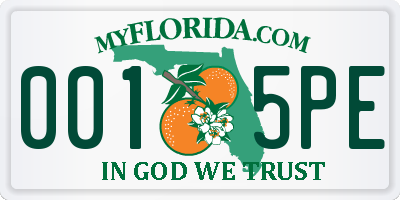 FL license plate 0015PE