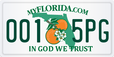 FL license plate 0015PG