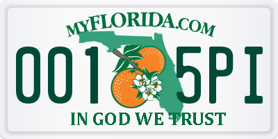 FL license plate 0015PI