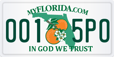 FL license plate 0015PO