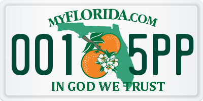 FL license plate 0015PP