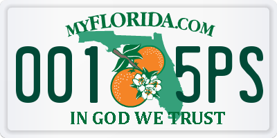 FL license plate 0015PS