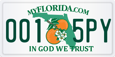 FL license plate 0015PY