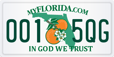 FL license plate 0015QG