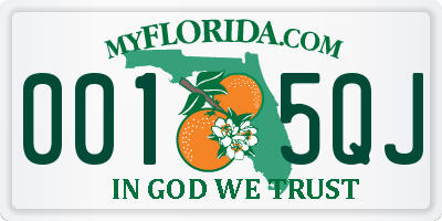 FL license plate 0015QJ