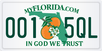 FL license plate 0015QL