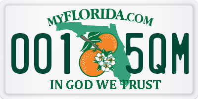 FL license plate 0015QM
