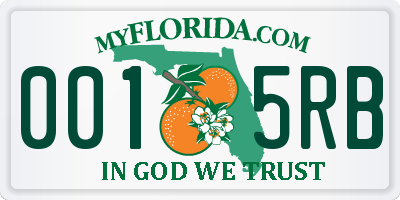 FL license plate 0015RB