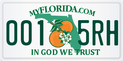 FL license plate 0015RH