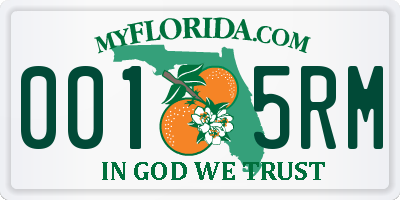 FL license plate 0015RM