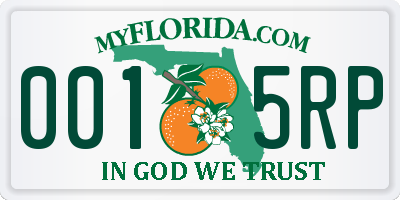 FL license plate 0015RP