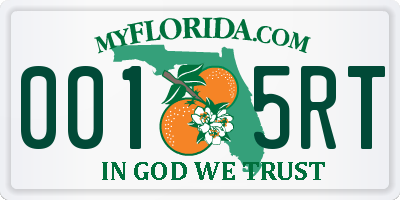 FL license plate 0015RT