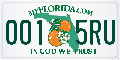 FL license plate 0015RU