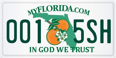 FL license plate 0015SH