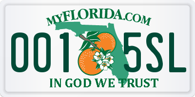 FL license plate 0015SL