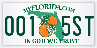 FL license plate 0015ST