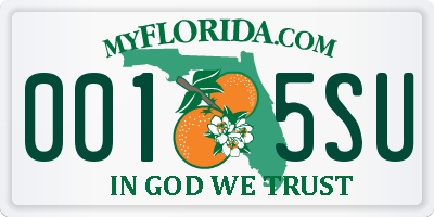 FL license plate 0015SU