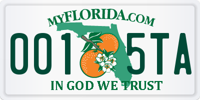 FL license plate 0015TA