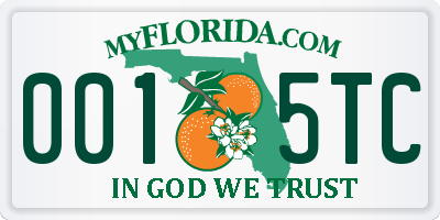FL license plate 0015TC