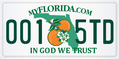 FL license plate 0015TD