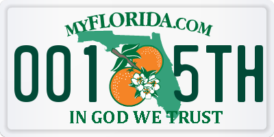 FL license plate 0015TH