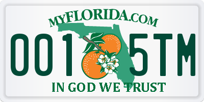 FL license plate 0015TM