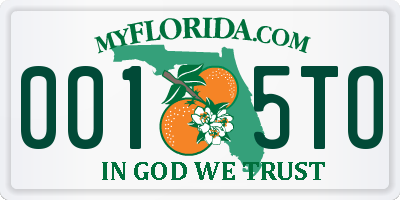 FL license plate 0015TO