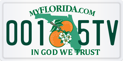 FL license plate 0015TV