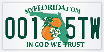 FL license plate 0015TW