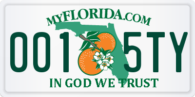 FL license plate 0015TY