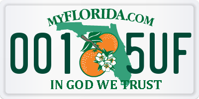 FL license plate 0015UF