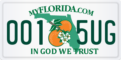 FL license plate 0015UG