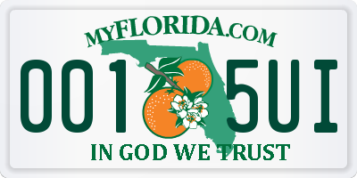 FL license plate 0015UI