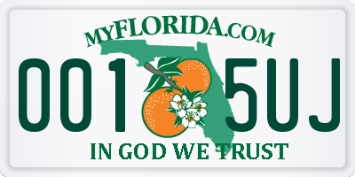 FL license plate 0015UJ