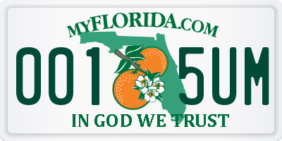 FL license plate 0015UM
