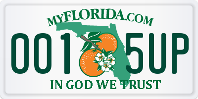 FL license plate 0015UP