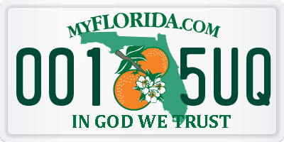 FL license plate 0015UQ