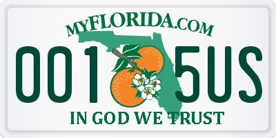 FL license plate 0015US