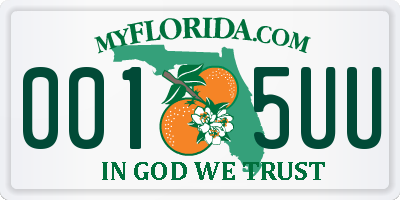 FL license plate 0015UU