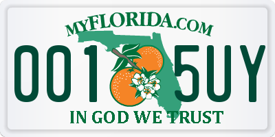 FL license plate 0015UY